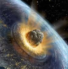 (19) 65 millones de años (aC) - Se cree que cayó un meteorito en nuestro planeta que produjo un gran cataclismo. Se ocultó la luz del sol por muchos días y ocasionó la desaparición de importantes especies de la naturaleza, entre los que se encuentran los Dinosaurios.