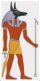 24 - ANUBIS. Dios egipcio, hijo de Osiris, conductor y guardián de los muertos. Las acciones humanas eran pesadas en una balanza por él y Horus.